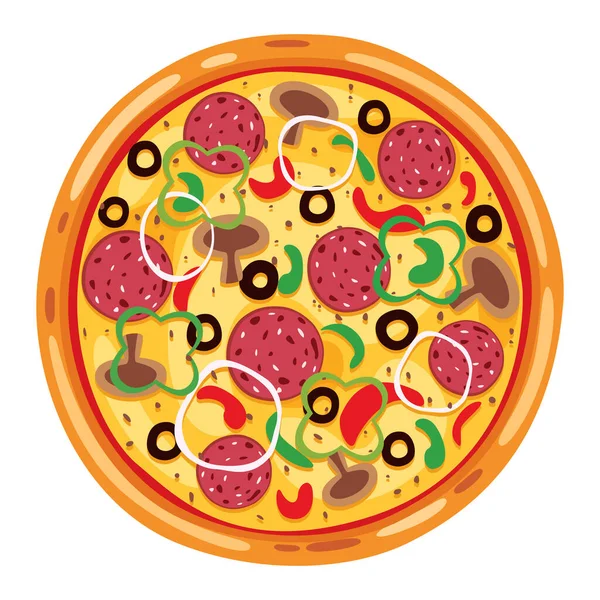 Vector Illustration Fresh Pizza — Stock Vector