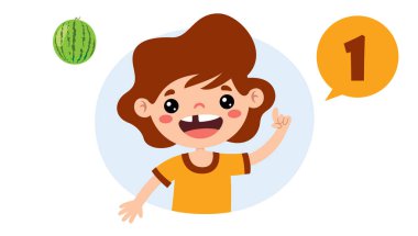 Çizgi Çocuk Karakter Sayma Numarası