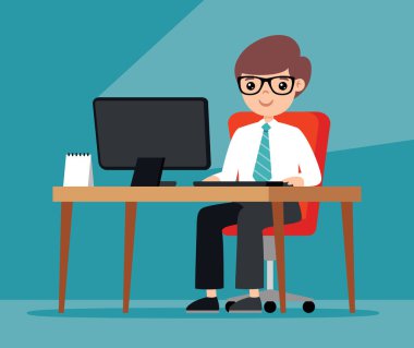 Bir iş adamının karikatür çizimi