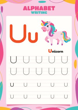 Hayvanlı Alfabe İzleme Çalışma Kalıbı Şablonu