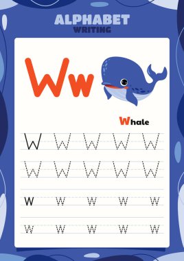 Hayvanlı Alfabe İzleme Çalışma Kalıbı Şablonu