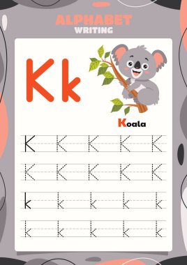 Hayvanlı Alfabe İzleme Çalışma Kalıbı Şablonu