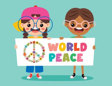 Barış İçin Pozisyon Veren Çizgi Film Çocukları