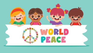 Barış İçin Pozisyon Veren Çizgi Film Çocukları