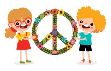 Barış İçin Pozisyon Veren Çizgi Film Çocukları