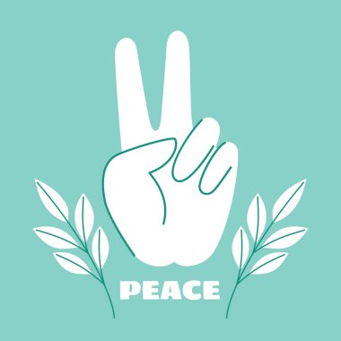 Vector Drawing Of Peace Hand Sign clipart