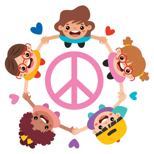 Barış İçin Pozisyon Veren Çizgi Film Çocukları