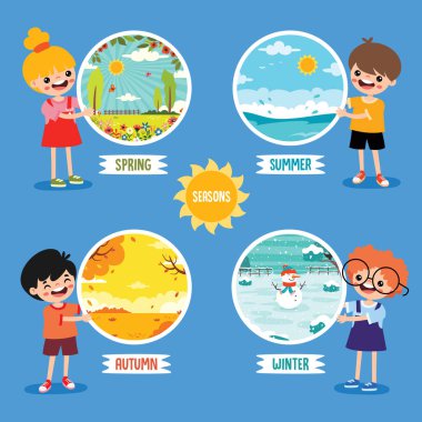 Çizgi filmci çocukla Dört Mevsim