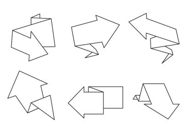 Origami Kurdelelerinin Vektör İllüstrasyonu