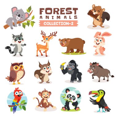 Set Of Various Forest Animals clipart