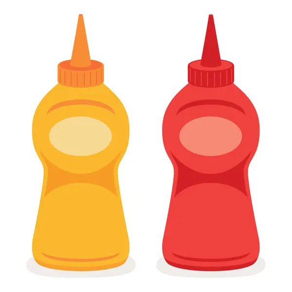 蛋黄酱和番茄酱的矢量绘图 — 图库矢量图片