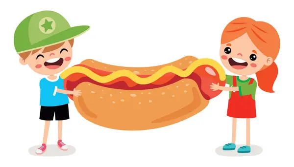 卡通儿童食品概念 — 图库矢量图片