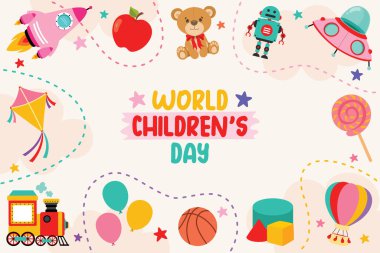 Çocuksu Elementlerle Şablon Tasarımı