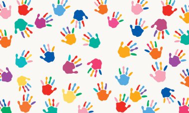 Renkli Boyalı Ellerle Arkaplan