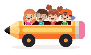 Çizgi filmdeki Kalem Arabalı Çocuklar