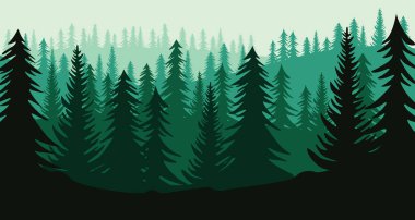 Boş Dağlar ve Orman Sahnesi