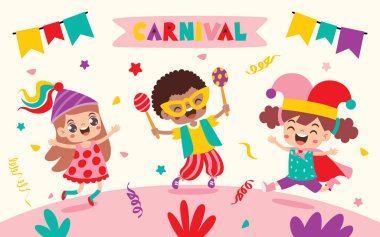 Renkli Elementlerle Karnaval Çizimi