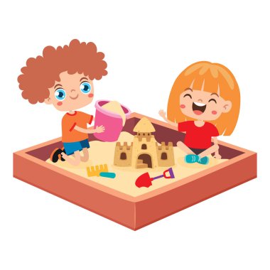 Çocuklar Sandbox 'ta Eğleniyor