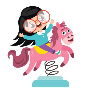 Çocuk Park Oyuncağıyla Eğleniyor