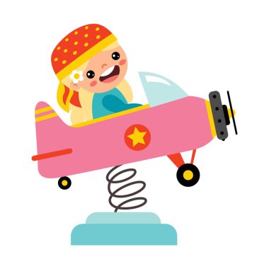 Çocuk Park Oyuncağıyla Eğleniyor