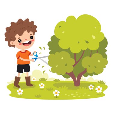 Doğada Karikatür Çocuk Bahçesi