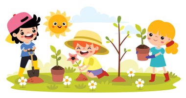 Doğada Karikatür Çocuk Bahçesi