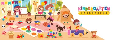 Çizgi Film Karakterleriyle Anaokulu Sahnesi