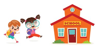 Okula Koşan Çizgi Çocuk