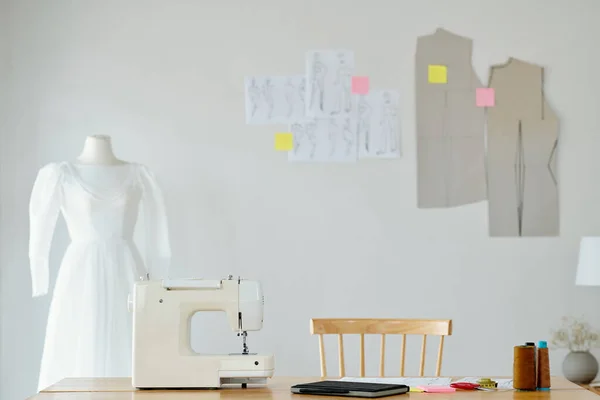 Desk Seamstress Sewing Machine Planner Studio — Stock Photo, Image