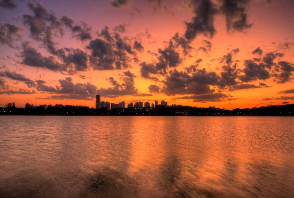 stock image Sunset at Barigui Park in Curitiba Parana Brazil.