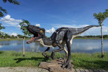 Pinhais Parana Brezilya, Mart 08. 2023: Curitiba 'nın Pinhais metropol bölgesindeki Aguas Parkında Jurassic Park.