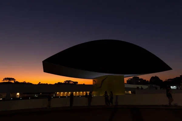 Curitiba Parana Brasil Agosto 2023 Puesta Sol Museo Oscar Niemeyer —  Fotos de Stock