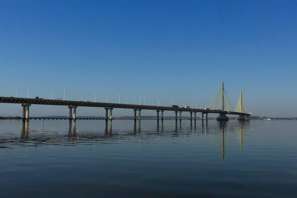 stock image Anita Garibaldi Bridge in Laguna Santa Catarina Brazil.