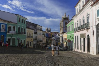 Salvador Bahia Brezilya, Nisan 02. 2024: Pelourinho, Salvador tarihi merkezi.