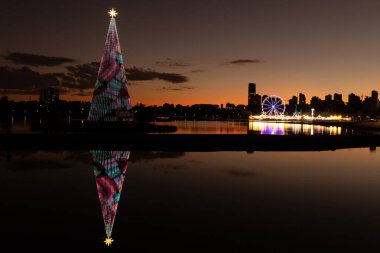 Curitiba 'daki Barigui Park' ta Noel ağacı.