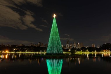 Curitiba 'daki Barigui Park' ta Noel ağacı.