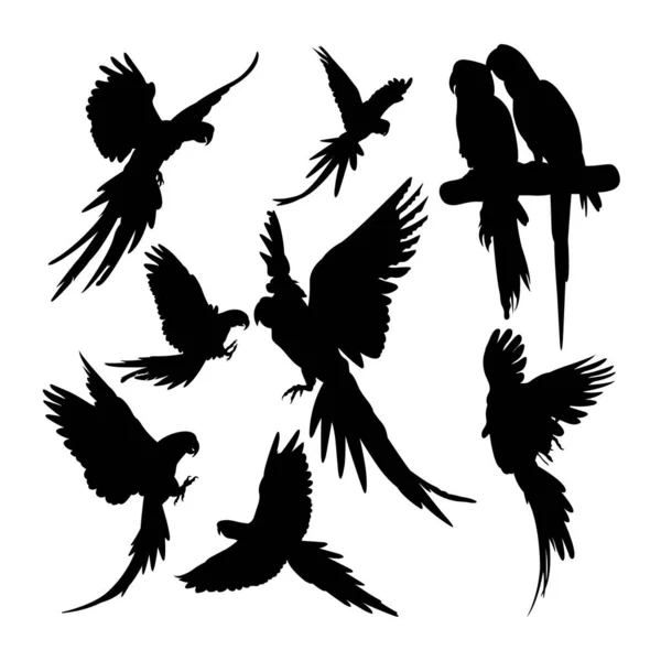 オウムの鳥の動物のシルエット シンボル アイコン マスコット サイン またはあなたが望むデザインに適しています — ストックベクタ