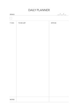 Meydan okuma planı, minimal günlük, haftalık basılabilir şablon. Alışkanlık, egzersiz planlaması ve liste yapmak. Basılabilir planlayıcı, dijital planlayıcı. A4 ve harf büyüklüğü. Vektör şablonu. EPS 10
