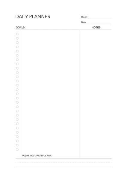Challenge Plan Minimalistic Daily Weekly Planner Printable Template Habit Workout Vector Graphics