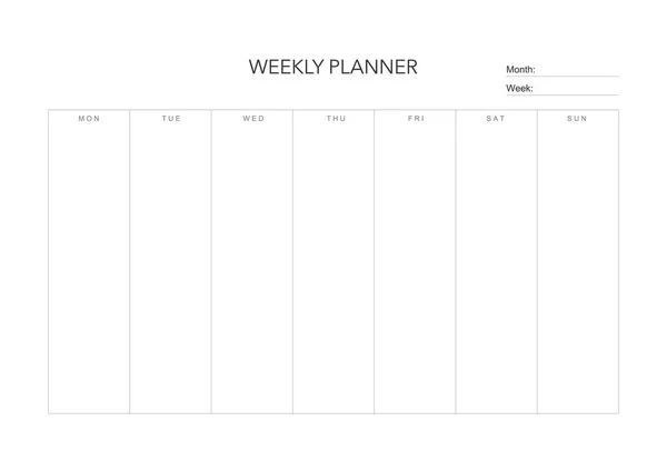 Weekly Challenge Plan Minimalistic Daily Weekly Planner Printable Template Habit Royalty Free Stock Illustrations