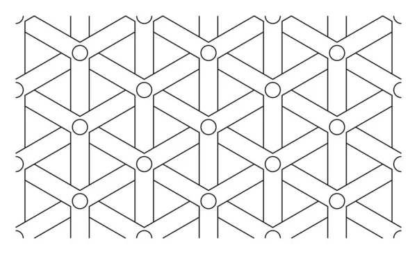 Schwarz Weißes Muster Ornamental Korbbindung Muster Mit Punkten Nahtlos Skalierbar — Stockfoto