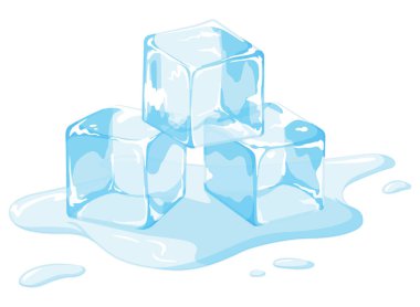 Buz küpleri eriyen soğuk su birikintisi