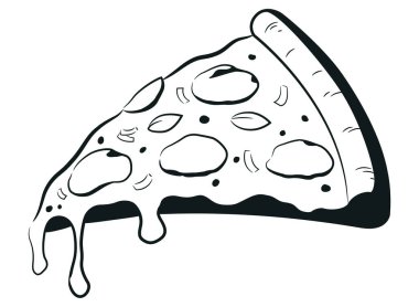 Silhouette Pizza Slice Fast Food Pizzeria clipart