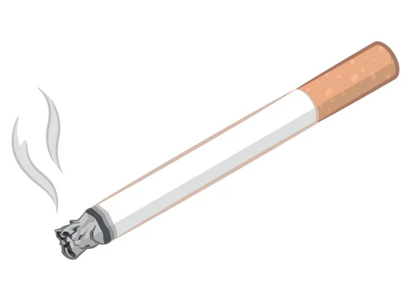 Sigarettenrook Verbrandde Tabaksverslaving Cartoon — Stockvector