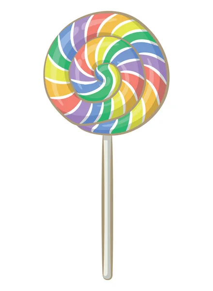 Candy Lollipop Stick Rainbow Sweets Cartoon — стоковый вектор