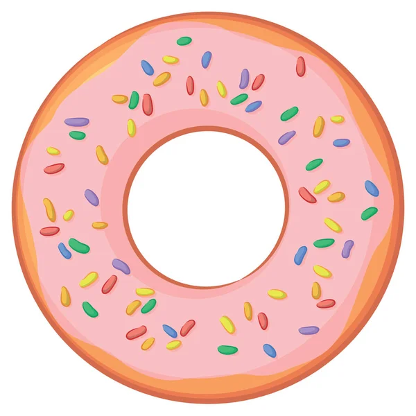 Donut Sprinkles Pastelería Esmaltada Dulces Confección — Vector de stock