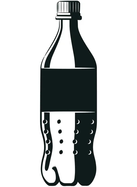 Garrafa Bebida Suave Silhueta Cola Carbonatada — Vetor de Stock