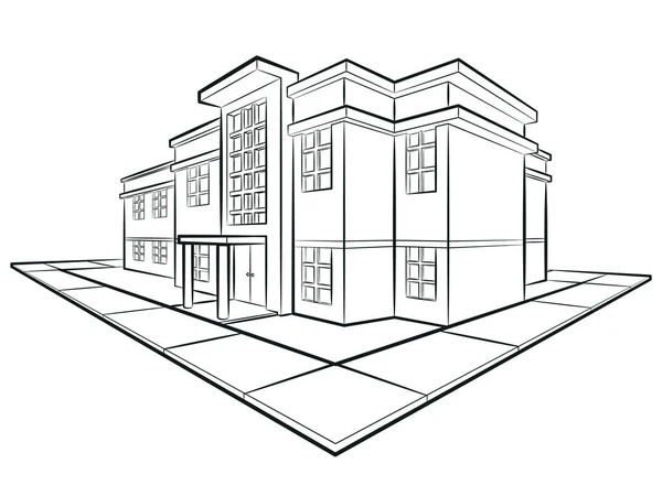 Скетч Університет Будівництво Академічного Коледжу — стоковий вектор