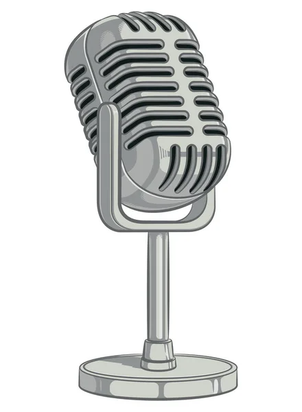 Podcasting Mikrofon Retro Yayın Kayıt Aygıtı Vektör Grafikler