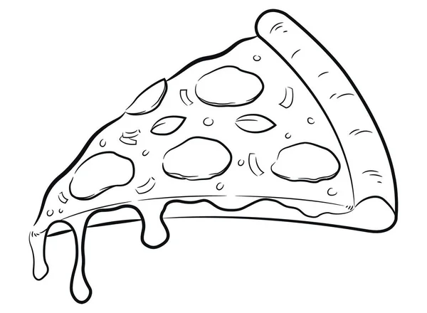 Fetta Pizza Sketch Pizzeria Italiana Doodle Vettoriali Stock Royalty Free